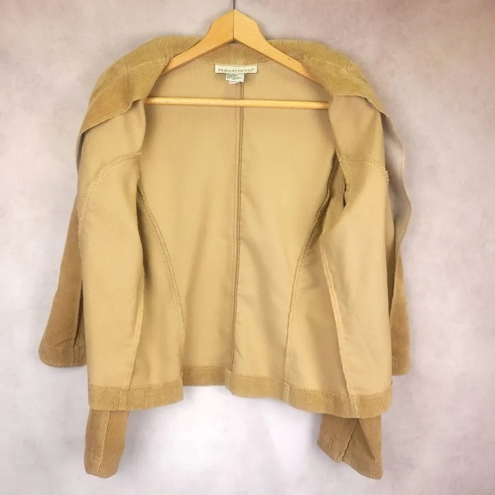 Requirements Tan Corduroy Buttondown Jacket Blazer Size Medium